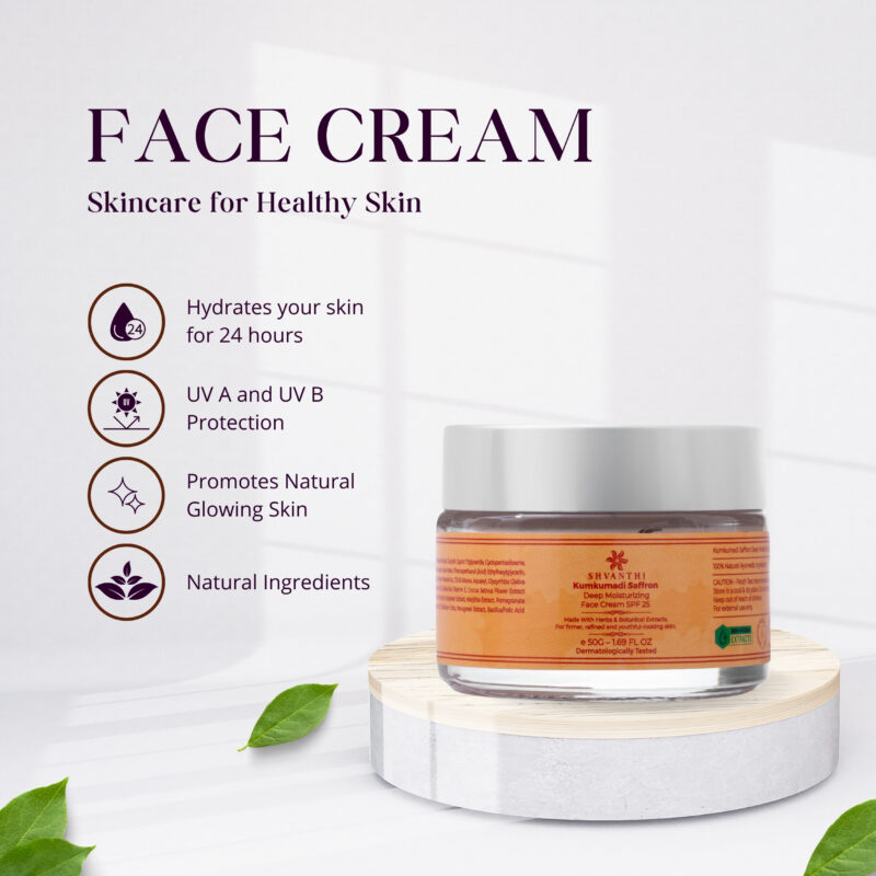 Kumkumadi Saffron Deep Moisturizing Face Cream SPF 25 - 50G - Image 3
