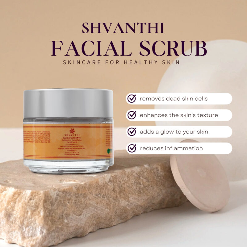 Kumkumadi Saffron Exfoliating Detoxyfying Facial Scrub- 100G - Image 3