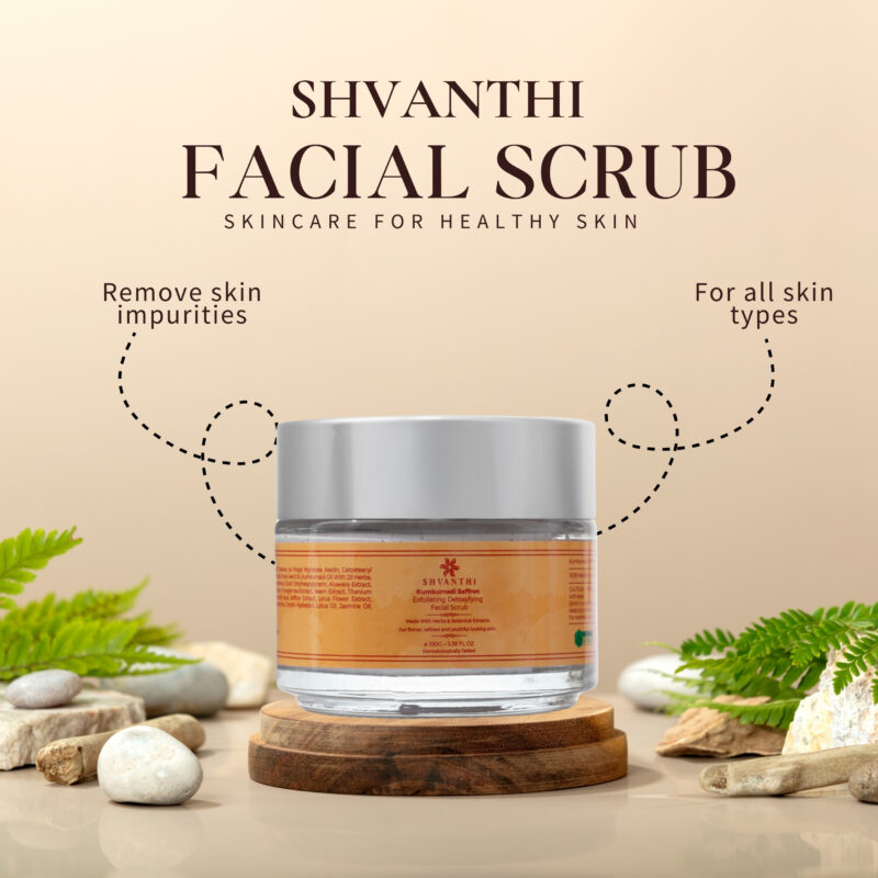 Kumkumadi Saffron Exfoliating Detoxyfying Facial Scrub- 100G - Image 4