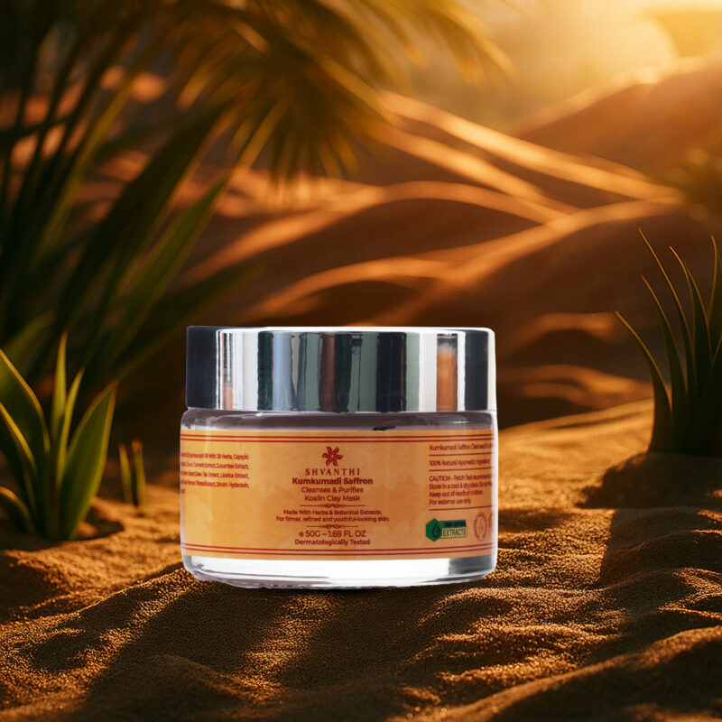 Kumkumadi Saffron Purifying Revitalizing Face Clay Mask- 50G - Image 2
