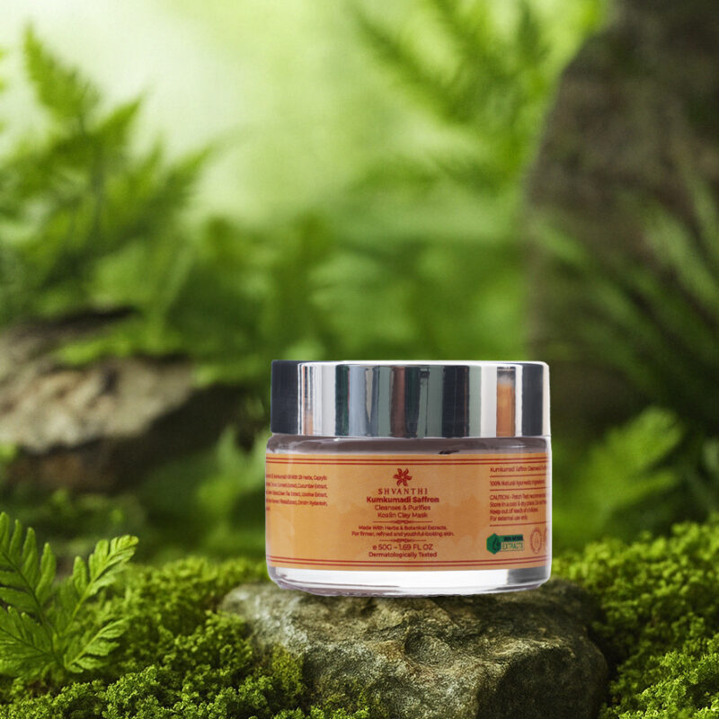Kumkumadi Saffron Purifying Revitalizing Face Clay Mask- 50G - Image 3