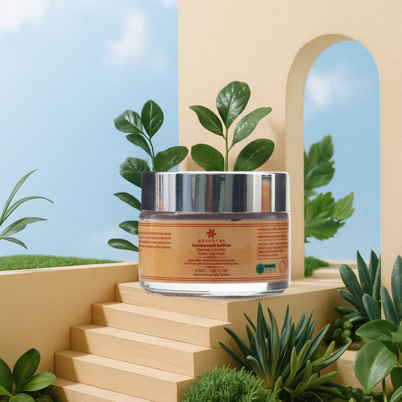 Kumkumadi Saffron Purifying Revitalizing Face Clay Mask- 50G - Image 4